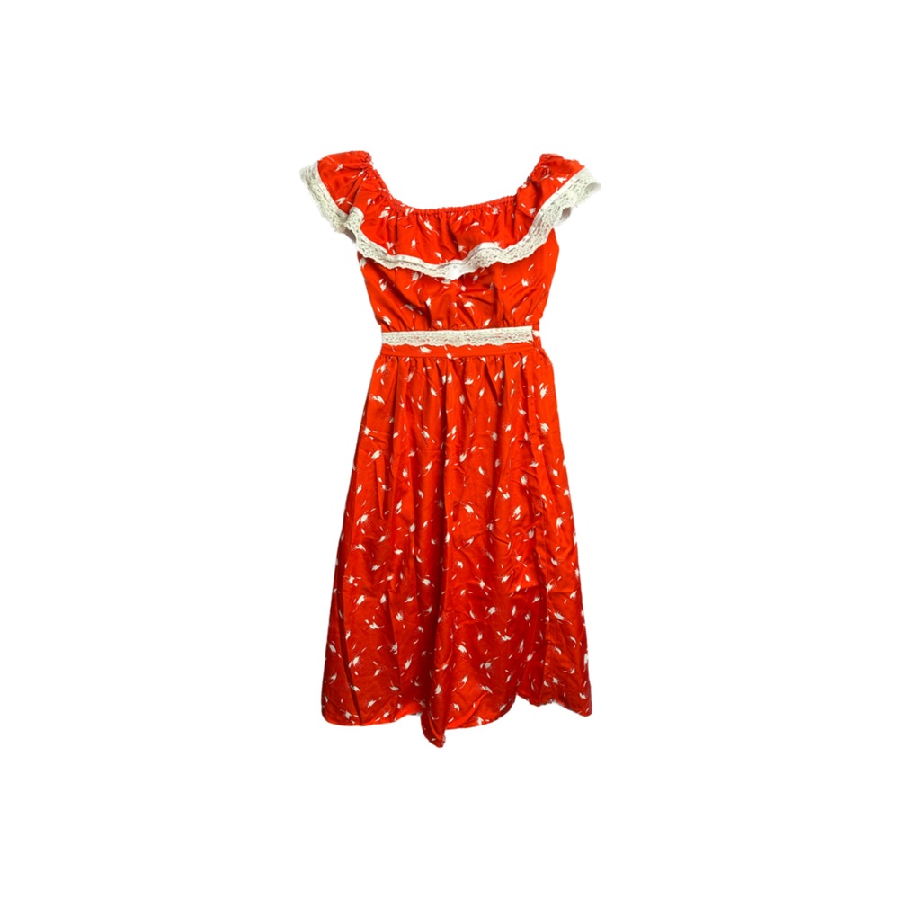 Vintage Off Shoulder Ruffle Summer Dress